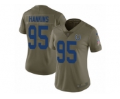 Women Nike Indianapolis Colts #95 Johnathan Hankins Limited Olive 2017 Salute to Service NFL Jersey