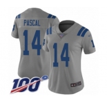 Women's Indianapolis Colts #14 Zach Pascal Limited Gray Inverted Legend 100th Season Football Jersey