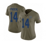 Women's Indianapolis Colts #14 Zach Pascal Limited Olive 2017 Salute to Service Football Jersey