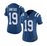 Women's Indianapolis Colts #19 Johnny Unitas Royal Blue Team Color Vapor Untouchable Limited Player Football Jersey