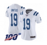 Women's Indianapolis Colts #19 Johnny Unitas White Vapor Untouchable Limited Player 100th Season Football Jersey