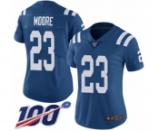 Women's Indianapolis Colts #23 Kenny Moore Royal Blue Team Color Vapor Untouchable Limited Player 100th Season Football Jersey