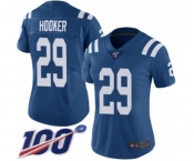 Women's Indianapolis Colts #29 Malik Hooker Royal Blue Team Color Vapor Untouchable Limited Player 100th Season Football Jersey