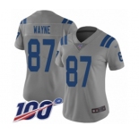 Women's Indianapolis Colts #87 Reggie Wayne Limited Gray Inverted Legend 100th Season Football Jersey