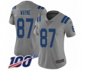 Women's Indianapolis Colts #87 Reggie Wayne Limited Gray Inverted Legend 100th Season Football Jersey