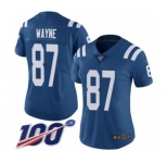 Women's Indianapolis Colts #87 Reggie Wayne Royal Blue Team Color Vapor Untouchable Limited Player 100th Season Football Jersey