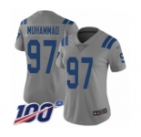 Women's Indianapolis Colts #97 Al-Quadin Muhammad Limited Gray Inverted Legend 100th Season Football Jersey