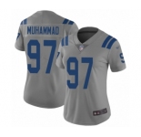 Women's Indianapolis Colts #97 Al-Quadin Muhammad Limited Gray Inverted Legend Football Jersey