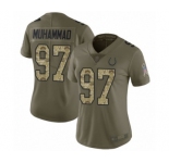 Women's Indianapolis Colts #97 Al-Quadin Muhammad Limited Olive Camo 2017 Salute to Service Football Jersey