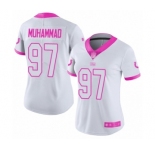 Women's Indianapolis Colts #97 Al-Quadin Muhammad Limited White Pink Rush Fashion Football Jersey