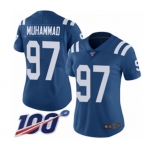 Women's Indianapolis Colts #97 Al-Quadin Muhammad Royal Blue Team Color Vapor Untouchable Limited Player 100th Season Football Jersey