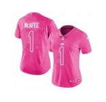 Women's Nike Indianapolis Colts #1 Pat McAfee Limited Pink Rush Fashion NFL Jersey