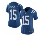 Women's Nike Indianapolis Colts #15 Phillip Dorsett Limited Royal Blue Rush NFL Jersey