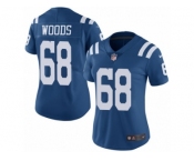 Women's Nike Indianapolis Colts #68 Al Woods Limited Royal Blue Rush NFL Jersey
