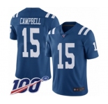 Youth Indianapolis Colts #15 Parris Campbell Limited Royal Blue Rush Vapor Untouchable 100th Season Football Jersey
