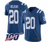 Youth Indianapolis Colts #20 Jordan Wilkins Limited Royal Blue Rush Vapor Untouchable 100th Season Football Jersey