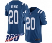 Youth Indianapolis Colts #20 Jordan Wilkins Royal Blue Team Color Vapor Untouchable Limited Player 100th Season Football Jersey