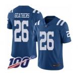 Youth Indianapolis Colts #26 Clayton Geathers Limited Royal Blue Rush Vapor Untouchable 100th Season Football Jersey