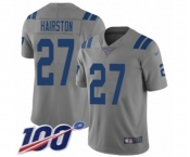 Youth Indianapolis Colts #27 Nate Hairston Limited Gray Inverted Legend 100th Season Football Jersey