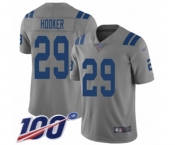 Youth Indianapolis Colts #29 Malik Hooker Limited Gray Inverted Legend 100th Season Football Jersey