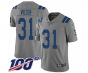 Youth Indianapolis Colts #31 Quincy Wilson Limited Gray Inverted Legend 100th Season Football Jersey