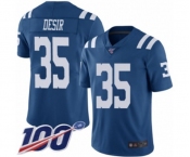 Youth Indianapolis Colts #35 Pierre Desir Limited Royal Blue Rush Vapor Untouchable 100th Season Football Jersey