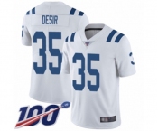 Youth Indianapolis Colts #35 Pierre Desir White Vapor Untouchable Limited Player 100th Season Football Jersey