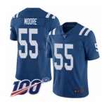 Youth Indianapolis Colts #55 Skai Moore Royal Blue Team Color Vapor Untouchable Limited Player 100th Season Football Jersey