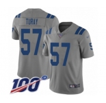 Youth Indianapolis Colts #57 Kemoko Turay Limited Gray Inverted Legend 100th Season Football Jersey