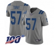 Youth Indianapolis Colts #57 Kemoko Turay Limited Gray Inverted Legend 100th Season Football Jersey