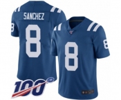 Youth Indianapolis Colts #8 Rigoberto Sanchez Royal Blue Team Color Vapor Untouchable Limited Player 100th Season Football Jersey
