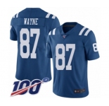 Youth Indianapolis Colts #87 Reggie Wayne Limited Royal Blue Rush Vapor Untouchable 100th Season Football Jersey