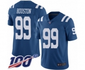 Youth Indianapolis Colts #99 Justin Houston Limited Royal Blue Rush Vapor Untouchable 100th Season Football Jersey