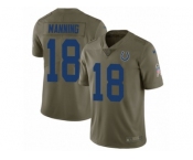 Youth Nike Indianapolis Colts #18 Peyton Manning Limited Olive 2017 Salute to Service NFL Jersey