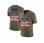 Youth Nike Indianapolis Colts #32 T.J. Green Limited Olive USA Flag 2017 Salute to Service NFL Jersey