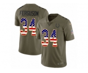 Youth Nike Indianapolis Colts #34 Josh Ferguson Limited Olive USA Flag 2017 Salute to Service NFL Jersey
