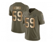 Youth Nike Indianapolis Colts #59 Jeremiah George Limited Olive Gold 2017 Salute to Service NFL Jersey