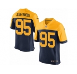 Men's Nike Green Bay Packers #95 Ricky Jean-Francois Elite Navy Blue Alternate NFL Jersey