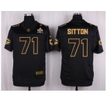Nike Green Bay Packers #71 Josh Sitton Black Pro Line Gold Collection Jersey[Elite]