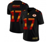 Green Bay Packers #17 Davante Adams Men's Black Nike Red Orange Stripe Vapor Limited NFL Jersey