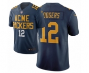 Men Green Bay Packers #12 Aaron Rodgers Navy City Edition Vapor Limited Jersey
