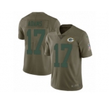 Men Nike Green Bay Packers #17 Davante Adams Limited Olive 2017 Salute to Service NFL Jersey