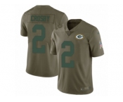Men Nike Green Bay Packers #2 Mason Crosby Limited Olive 2017 Salute to Service NFL Jersey