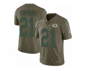 Men Nike Green Bay Packers #21 Ha Ha Clinton-Dix Limited Olive 2017 Salute to Service NFL Jersey