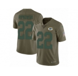 Men Nike Green Bay Packers #22 Aaron Ripkowski Limited Olive 2017 Salute to Service NFL Jersey