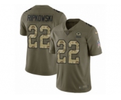 Men Nike Green Bay Packers #22 Aaron Ripkowski Limited Olive Gold 2017 Salute to Service NFL Jersey