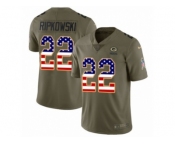 Men Nike Green Bay Packers #22 Aaron Ripkowski Limited Olive USA Flag 2017 Salute to Service NFL Jersey