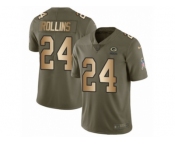 Men Nike Green Bay Packers #24 Quinten Rollins Limited Olive Gold 2017 Salute to Service NFL Jersey