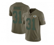 Men Nike Green Bay Packers #31 Davon House Limited Olive 2017 Salute to Service NFL Jersey