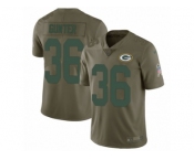 Men Nike Green Bay Packers #36 LaDarius Gunter Limited Olive 2017 Salute to Service NFL Jersey